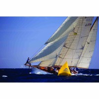 Eilean sailing in the Antigua Classic Yacht Regatta, Windward Race.